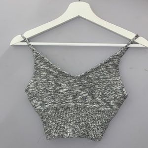 Debut grey knitted crop top